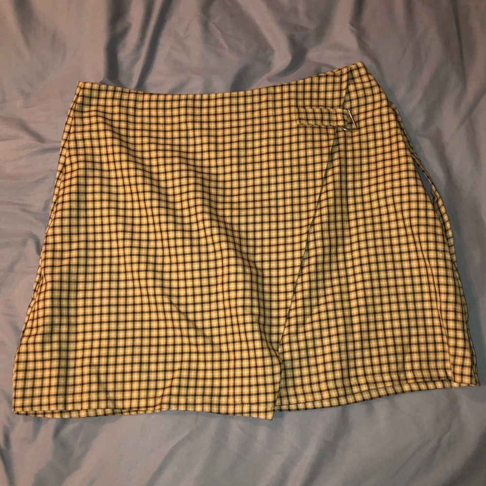 Cotton on yellow plaid skirt